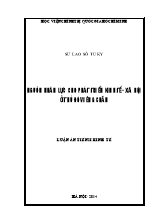 Luận án Nguồn nhân lực cho phát triển kinh tế - Xã hội tại thủ đô Viêng Chăn