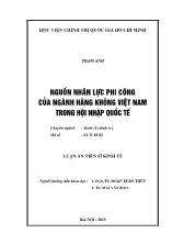 Luận án Nguồn nhân lực phi công của ngành hàng không Việt Nam trong hội nhập quốc tế