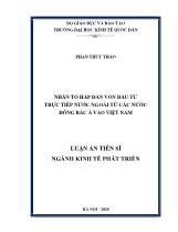 Luận án Nhân tố hấp dẫn vốn đầu tư trực tiếp nước ngoài từ các nước Đông Bắc Á vào Việt Nam