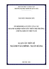 Luận án Ổn định hóa cổ tức của các doanh nghiệp niêm yết trên thị trường chứng khoán Việt Nam