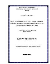 Luận án Phân tích mối quan hệ giữa rủi ro tín dụng với hiệu quả kinh doanh của các ngân hàng thương mại cổ phần Việt Nam