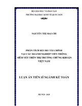 Luận án Phân tích rủi ro tài chính tại các doanh nghiệp viễn thông niêm yết trên thị trường chứng khoán Việt Nam