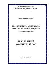 Luận án Phân tích tính bao trùm trong tăng trưởng kinh tế ở Việt Nam giai đoạn 2004 - 2016