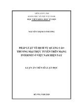 Luận án Pháp luật về dịch vụ quảng cáo thương mại trực tuyến trên mạng internet ở Việt Nam hiện nay