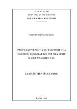 Luận án Pháp luật về nghĩa vụ tài chính của người sử dụng đất đối với nhà nước ở Việt Nam hiện nay