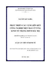 Luận án Phát triển các cụm liên kết công nghiệp dệt may ở Vùng kinh tế trọng điểm Bắc bộ