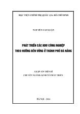 Luận án Phát triển các khu công nghiệp theo hướng bền vững ở thành phố Đà Nẵng