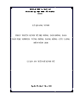 Luận án Phát triển kinh tế hộ nông dân đồng bào dân tộc Khmer vùng đồng bằng sông Cửu Long đến năm 2030