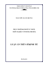 Luận án Phát triển kinh tế tư nhân trên địa bàn tỉnh Thanh Hóa