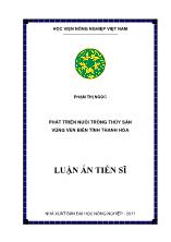 Luận án Phát triển nuôi trồng thủy sản vùng ven biển tỉnh Thanh Hóa