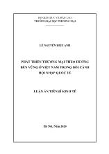 Luận án Phát triển thương mại theo hướng bền vững ở Việt Nam trong bối cảnh hội nhập quốc tế