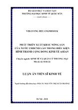 Luận án Phát triển xuất khẩu nông sản của nước CHDCND Lào trong điền kiện hình thành cộng đồng kinh tế Asean