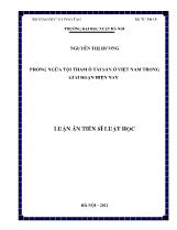 Luận án Phòng ngừa tội tham ô tài sản ở Việt Nam trong giai đoạn hiện nay