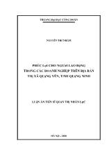 Luận án Phúc lợi cho người lao động trong các doanh nghiệp trên địa bàn thị xã Quảng Yên, tỉnh Quảng Ninh