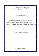 Luận án Quản lý chất lượng toàn diện (tqm) và kết quả chất lượng: Vai trò trung gian của năng lực hấp thụ công nghệ và văn hóa sáng tạo