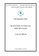 Luận án Quản lý đầu tư công tại tỉnh Tiền Giang