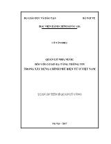 Luận án Quản lý nhà nước đối với cơ sở hạ tầng thông tin trong xây dựng chính phủ điện tử ở Việt Nam