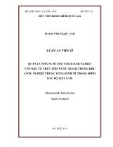Luận án Quản lý nhà nước đối với doanh nghiệp vốn đầu tư trực tiếp nước ngoài trong khu công nghiệp thuộc vùng kinh tế trọng điểm bắc bộ Việt Nam