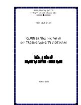 Luận án Quản lý nhà nước đối với thị trường vàng tại Việt Nam