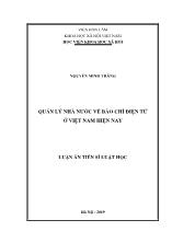 Luận án Quản lý nhà nước về báo chí điện tử ở Việt Nam hiện nay