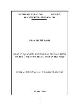 Luận án Quản lý nhà nước về công tác phòng, chống ma túy ở Việt Nam trong thời kỳ hội nhập