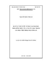 Luận án Quản lý nhà nước về đào tạo đại học theo hình thức vừa làm vừa học trong các học viện thuộc bộ công an