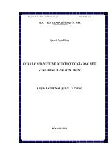 Luận án Quản lý nhà nước về di tích quốc gia đặc biệt vùng đồng bằng Sông Hồng