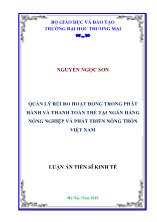 Luận án Quản lý rủi ro hoạt động trong phát hành và thanh toán thẻ tại ngân hàng nông nghiệp và phát triển nông thôn Việt Nam