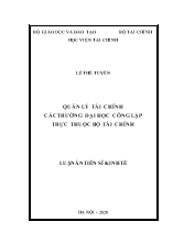 Luận án Quản lý tài chính các trường đại học công lập trực thuộc bộ tài chính