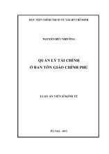 Luận án Quản lý tài chính ở ban tôn giáo chính phủ