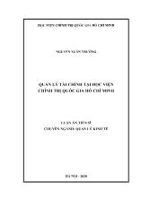 Luận án Quản lý tài chính tại học viện chính trị quốc gia Hồ Chí Minh