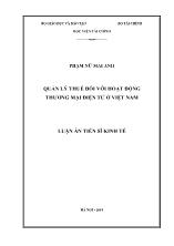 Luận án Quản lý thuế đối với hoạt động thương mại điện tử ở Việt Nam