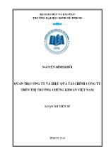 Luận án Quản trị công ty và hiệu quả tài chính công ty trên thị trường chứng khoán Việt Nam