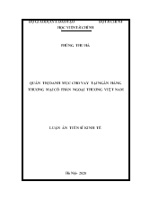 Luận án Quản trị danh mục cho vay tại ngân hàng thương mại cổ phần ngoại thương Việt Nam