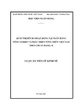 Luận án Quản trị rủi ro hoạt động tại ngân hàng nông nghiệp và phát triển nông thôn Việt Nam theo chuẩn basel II