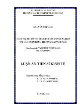 Luận án Quản trị rủi ro tín dụng đối với doanh nghiệp tại các ngân hàng thương mại Việt Nam