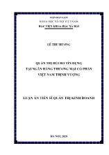 Luận án Quản trị rủi ro tín dụng tại ngân hàng thương mại cổ phần Việt Nam thịnh vượng