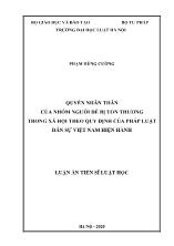 Luận án Quyền nhân thân của nhóm người dễ bị tổn thương trong xã hội theo quy định của pháp luật dân sự Việt Nam hiện hành