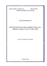 Luận án Quyền sử dụng đất nông nghiệp ở Việt Nam – Những vấn đề lý luận và thực tiễn