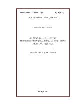Luận án Sử dụng tài liệu lưu trữ trong hoạt động của cơ quan hành chính nhà nước Việt Nam