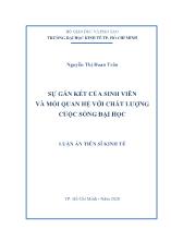 Luận án Sự gắn kết của sinh viên và mối quan hệ với chất lượng cuộc sống đại học