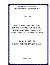 Luận án Tác động của chi tiêu công đến đầu tư tư nhân - Nghiên cứu ở một số nền kinh tế Châu Á và hàm ý chính sách đối với Việt Nam