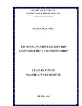 Luận án Tác động của chính sách hỗ trợ khởi nghiệp đến cơ hội khởi nghiệp