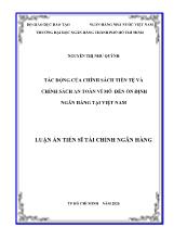 Luận án Tác động của chính sách tiền tệ và chính sách an toàn vĩ mô đến ổn định ngân hàng tại Việt Nam