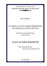 Luận án Tác động của di cư nội địa tới đời sống của người cao tuổi ở Việt Nam