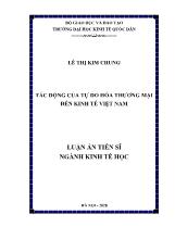 Luận án Tác động của tự do hóa thương mại đến kinh tế Việt Nam