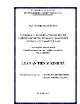 Luận án Tác động của tự do hóa thương mại tới ô nhiễm môi trường từ ngành công nghiệp chế biến, chế tạo ở Việt Nam
