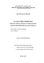 Luận án Tác động hình ảnh điểm đến tới lòng trung thành của khách hàng: Trường hợp điểm đến du lịch ở Nghệ An