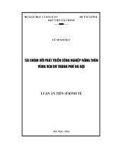 Luận án Tài chính với phát triển công nghiệp nông thôn vùng ven đô thành phố Hà Nội