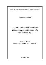 Luận án Tái cơ cấu ngành nông nghiệp tỉnh An Giang để ứng phó với biến đối khí hậu